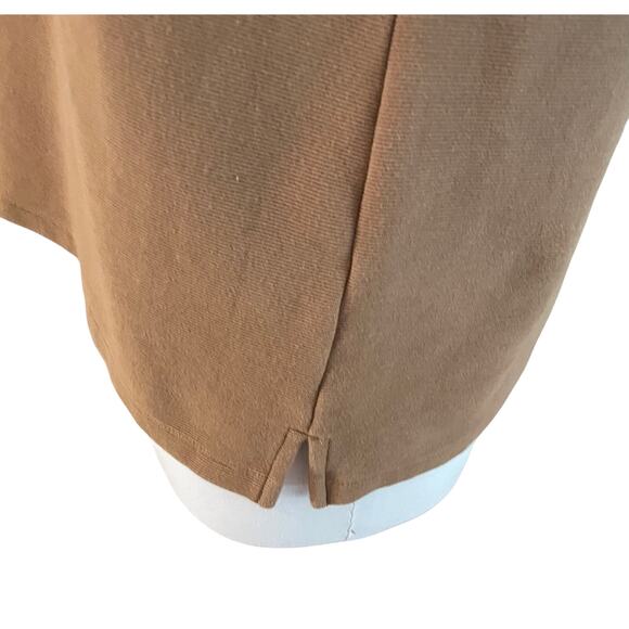 Talbots Cotton Blend Camel/Tan 3/4 Sleeve Textured Pullover Round Neck Top, M - Picture 5 of 12